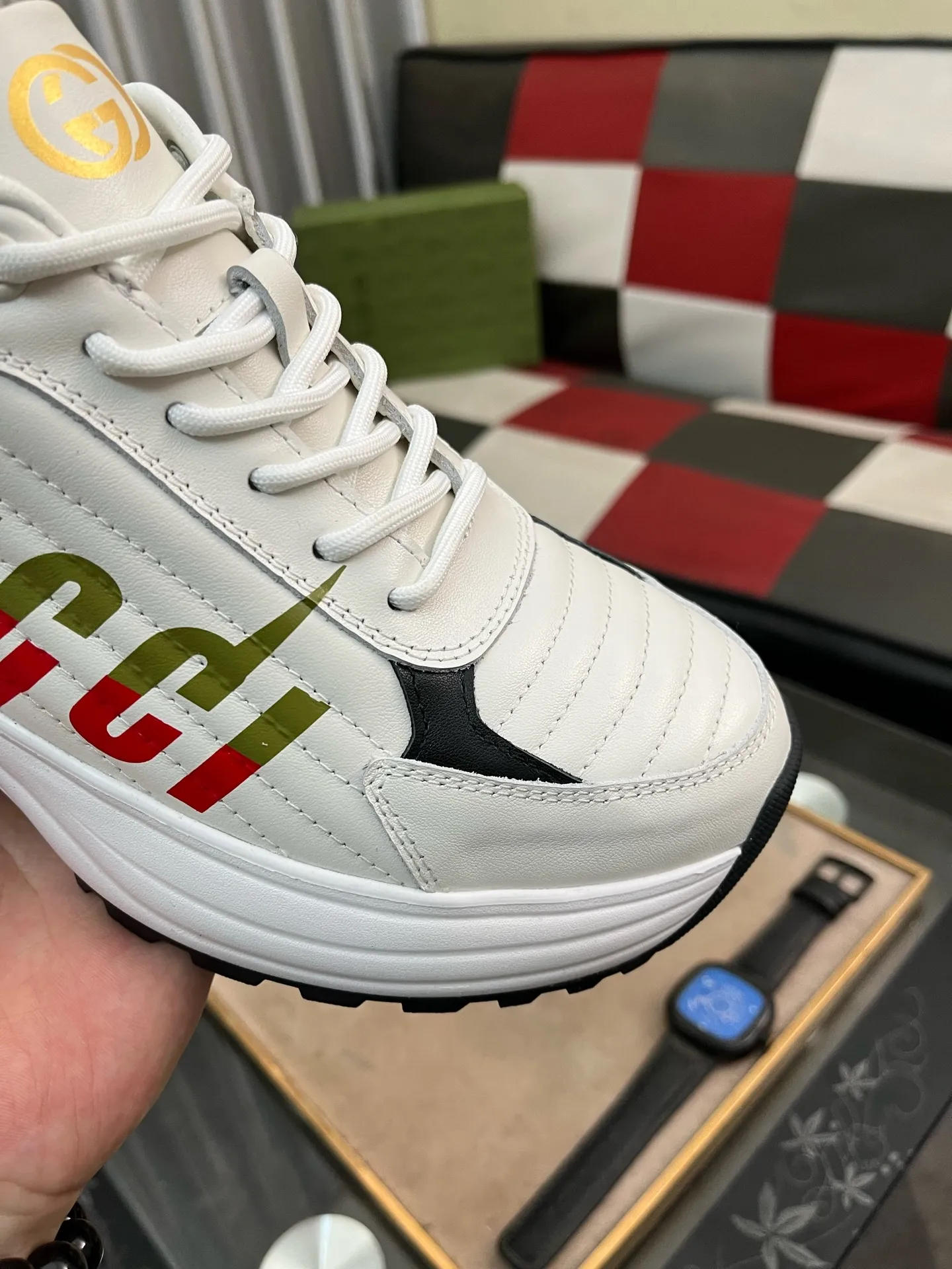 Men's shoes 💰500⌚️⌚️[Gucci] Gucci's latest casual men's shoes, welcome to 1:1 comparison, a popular Hong Kong counter casual shoe, counter quality, support inspection, high-quality workmanship, upper made of Italian imported calfskin, breathable mesh insole original fashion sports outsole, casual fashion, high-end quality, size: 38-442️⃣Colors available